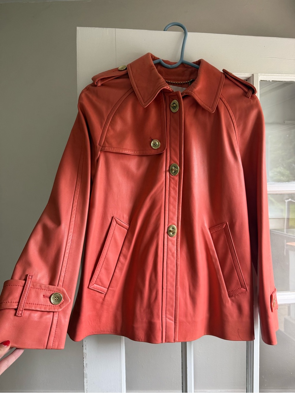 Coach Coral Leather Swing Jacket